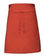 Link Kitchen Wear Bistro-Schürze mit Fronttasche, 240 g/m², White 90 x 50 cm, X964T – Terracotta (ca. Pantone 4840)