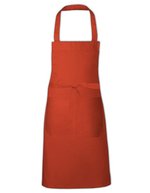 Link Kitchen Wear Latzschürze mit Vordertasche – Terracotta (ca. Pantone 4840)