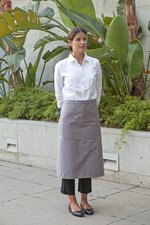 Link Kitchen Wear Kochschürze mit Tasche und Twill-Muster, White 100 x 70 cm, X970T – Bild 1