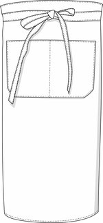 Link Kitchen Wear Kochschürze mit Tasche und Twill-Muster, White 100 x 70 cm, X970T – Bild 3