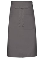 Link Kitchen Wear Kochschürze mit Tasche und Twill-Muster, White 100 x 70 cm, X970T – Dark Grey (ca. Pantone 431)