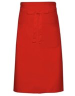 Link Kitchen Wear Kochschürze mit Tasche und Twill-Muster, White 100 x 70 cm, X970T – Red