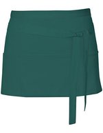 Link Kitchen Wear Tablier de bar bistro avec trois poches, White 60 x 30 cm, X983 – Vert bouteille (ca. Pantone 560)