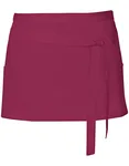 Link Kitchen Wear Grembiule da Bistrot e Bar con Tre Tasche, White 60 x 30 cm, X983 – Burgundy (ca. Pantone 216)
