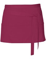Link Kitchen Wear Tablier de bar bistro avec trois poches, White 60 x 30 cm, X983 – Bordeaux (ca. Pantone 216)