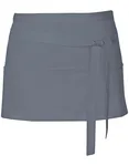Link Kitchen Wear Grembiule da Bistrot e Bar con Tre Tasche, White 60 x 30 cm, X983 – Dark Grey (ca. Pantone 431)