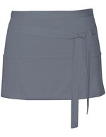 Link Kitchen Wear Tablier de bar bistro avec trois poches, White 60 x 30 cm, X983 – Gris fonce (ca. Pantone 431)