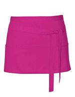 Link Kitchen Wear Tablier de bar bistro avec trois poches, White 60 x 30 cm, X983 – Fuchsia (ca. Pantone 219)