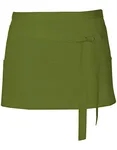 Link Kitchen Wear Grembiule da Bistrot e Bar con Tre Tasche, White 60 x 30 cm, X983 – Olive (ca. Pantone 378)