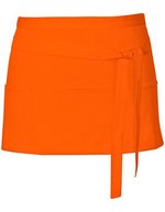 Link Kitchen Wear Tablier de bar bistro avec trois poches, White 60 x 30 cm, X983 – Orange (ca. Pantone 1655)