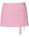 Link Kitchen Wear Grembiule da Bistrot e Bar con Tre Tasche, White 60 x 30 cm, X983 – Pink (ca. Pantone 1895)