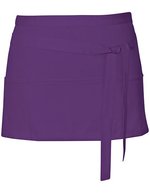 Link Kitchen Wear Tablier de bar bistro avec trois poches, White 60 x 30 cm, X983 – Violet (ca. Pantone 269)