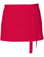 Link Kitchen Wear Tablier de bar bistro avec trois poches, White 60 x 30 cm, X983 – Rouge (ca. Pantone 200)
