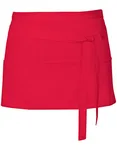 Link Kitchen Wear Grembiule da Bistrot e Bar con Tre Tasche, White 60 x 30 cm, X983 – Strawberry Red (ca. Pantone 186)