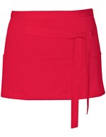 Link Kitchen Wear Tablier de bar bistro avec trois poches, White 60 x 30 cm, X983 – Fraise Rouge (ca. Pantone 186)