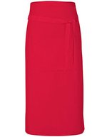 Link Kitchen Wear Bistro-Barschürze Terras mit Tasche, Black 90 x 80 cm, X985 – Fraise Rouge (ca. Pantone 186)