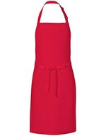 Link Kitchen Wear Latzschürze aus Twill mit Nackenschlaufe, Black 72 x 85 cm, X986 – Fraise Rouge (ca. Pantone 186)