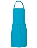 Link Kitchen Wear Latzschürze aus Twill mit Nackenschlaufe, Black 72 x 85 cm, X986 – Turquoise (ca. Pantone 312)