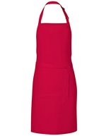 Link Kitchen Wear Latzschürze mit verstellbarer Nackenschlaufe, Black 72 x 85 cm, X987 – Strawberry Red (ca. Pantone 186)