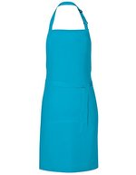 Link Kitchen Wear Latzschürze mit verstellbarer Nackenschlaufe, Black 72 x 85 cm, X987 – Turquoise (ca. Pantone 312)