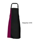 Link Kitchen Wear Latzschürze mit verstellbarer Nackenschlaufe, Black/White 72 x 85 cm, X988 – Black/Burgundy (ca. Pantone 216)