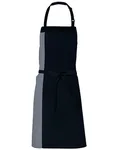 Link Kitchen Wear Latzschürze mit verstellbarer Nackenschlaufe, Black/White 72 x 85 cm, X988 – Black/Dark Grey (ca. Pantone 431)