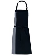 Link Kitchen Wear Latzschürze mit verstellbarer Nackenschlaufe, Black/Apple (ca. Pantone 360) 72 x 85 cm, X988 – Black/Dark Grey (ca. Pantone 431)