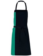 Link Kitchen Wear Latzschürze mit verstellbarer Nackenschlaufe, Black/Apple (ca. Pantone 360) 72 x 85 cm, X988 – Black/Emerald (ca. Pantone 341)