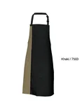 Link Kitchen Wear Latzschürze mit verstellbarer Nackenschlaufe, Black/White 72 x 85 cm, X988 – Black/Khaki (ca. Pantone 7503)