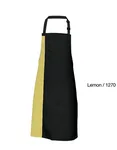 Link Kitchen Wear Latzschürze mit verstellbarer Nackenschlaufe, Black/White 72 x 85 cm, X988 – Black/Lemon (ca. Pantone 127)