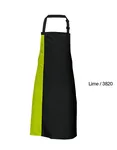 Link Kitchen Wear Latzschürze mit verstellbarer Nackenschlaufe, Black/White 72 x 85 cm, X988 – Black/Lime (ca. Pantone 382)