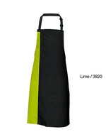 Link Kitchen Wear Latzschürze mit verstellbarer Nackenschlaufe, Black/Apple (ca. Pantone 360) 72 x 85 cm, X988 – Black/Lime (ca. Pantone 382)