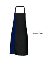 Link Kitchen Wear Latzschürze mit verstellbarer Nackenschlaufe, Black/Apple (ca. Pantone 360) 72 x 85 cm, X988 – Black/Navy (ca. Pantone 2766)