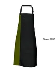 Link Kitchen Wear Latzschürze mit verstellbarer Nackenschlaufe, Black/White 72 x 85 cm, X988 – Black/Olive (ca. Pantone 378)