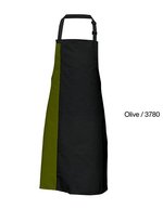 Link Kitchen Wear Latzschürze mit verstellbarer Nackenschlaufe, Black/Apple (ca. Pantone 360) 72 x 85 cm, X988 – Black/Olive (ca. Pantone 378)