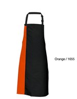 Link Kitchen Wear Latzschürze mit verstellbarer Nackenschlaufe, Black/Apple (ca. Pantone 360) 72 x 85 cm, X988 – Black/Orange (ca. Pantone 1655)