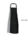 Link Kitchen Wear Latzschürze mit verstellbarer Nackenschlaufe, Black/White 72 x 85 cm, X988 – Black/Pale Grey (Silver) (ca. Pantone 428)