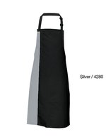 Link Kitchen Wear Latzschürze mit verstellbarer Nackenschlaufe, Black/Apple (ca. Pantone 360) 72 x 85 cm, X988 – Black/Pale Grey (Silver) (ca. Pantone 428)