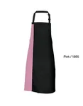 Link Kitchen Wear Latzschürze mit verstellbarer Nackenschlaufe, Black/White 72 x 85 cm, X988 – Black/Pink (ca. Pantone 1895)