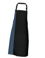 Link Kitchen Wear Latzschürze mit verstellbarer Nackenschlaufe, Black/Apple (ca. Pantone 360) 72 x 85 cm, X988 – Black/Postman Grey (ca. Pantone 7545)