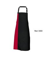 Link Kitchen Wear Latzschürze mit verstellbarer Nackenschlaufe, Black/Apple (ca. Pantone 360) 72 x 85 cm, X988 – Black/Red (ca. Pantone 200)