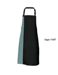 Link Kitchen Wear Latzschürze mit verstellbarer Nackenschlaufe, Black/White 72 x 85 cm, X988 – Black/Sage (ca. Pantone 5497)