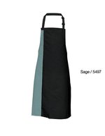 Link Kitchen Wear Latzschürze mit verstellbarer Nackenschlaufe, Black/Apple (ca. Pantone 360) 72 x 85 cm, X988 – Black/Sage (ca. Pantone 5497)