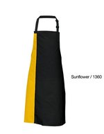 Link Kitchen Wear Latzschürze mit verstellbarer Nackenschlaufe, Black/Apple (ca. Pantone 360) 72 x 85 cm, X988 – Black/Sunflower (ca. Pantone 136c)