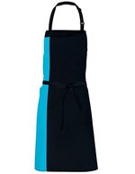 Link Kitchen Wear Latzschürze mit verstellbarer Nackenschlaufe, Black/Apple (ca. Pantone 360) 72 x 85 cm, X988 – Black/Turquoise (ca. Pantone 312)