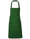 Link Kitchen Wear Latzschürze 2/1 Twill mit Verstärkungen, Black 73 x 80 cm, X993 – Bottle Green