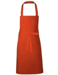 Link Kitchen Wear Latzschürze 2/1 Twill mit Verstärkungen, Black 73 x 80 cm, X993 – Orange (ca. Pantone 1655)