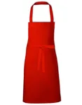 Link Kitchen Wear Latzschürze 2/1 Twill mit Verstärkungen, Black 73 x 80 cm, X993 – Red