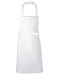 Link Kitchen Wear Latzschürze 2/1 Twill mit Verstärkungen, Black 73 x 80 cm, X993 – White