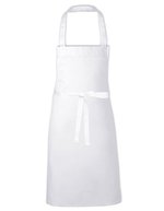 Link Kitchen Wear Latzschürze 2/1 Twill mit Verstärkungen, Black 73 x 80 cm, X993 – Bianco